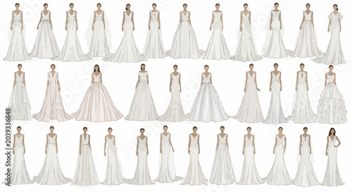 Foto Collection of various wedding dresses.