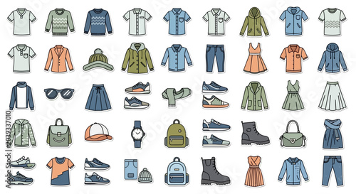 Fotografía Colorful clothing and accessories assortment.