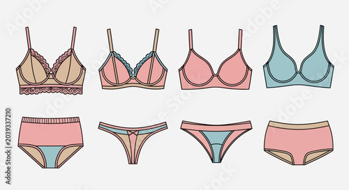 Foto Colorful womens lingerie and bras.