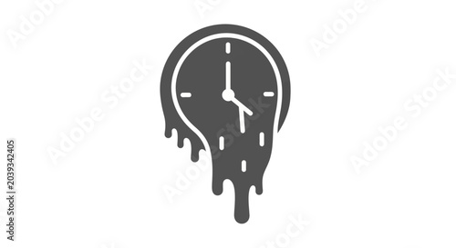 Fotografija melting analog clock vector illustration symbolizing time passing or urgency