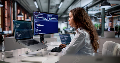 Photos Hispanic Software Engineer Coding Secure Web Applications