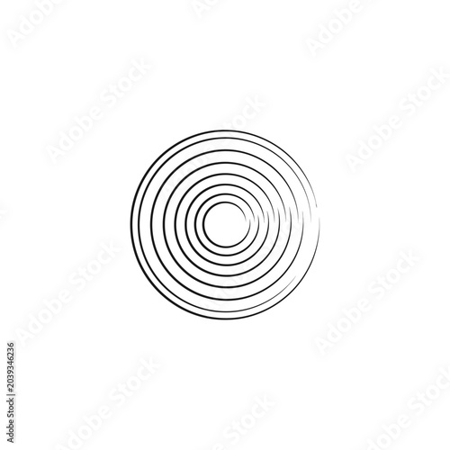 Abstract brush stroke concentric circles zen design element