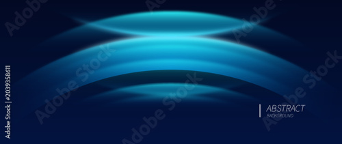Tableau sur toile Blue abstract background with round objects overlapping each other to form a beautiful pattern