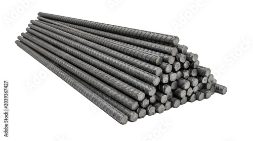 Tableau sur toile High-quality steel rods used for concrete reinforcement in structural engineering and building construction