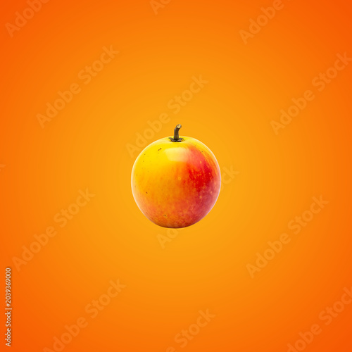 Fresh Mango on Orange Background