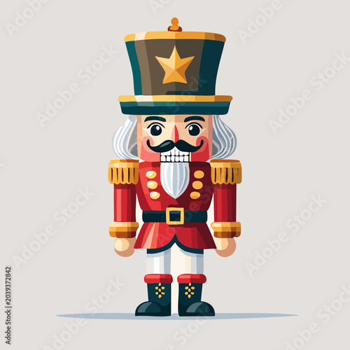 Nutcracker Soldier Toy Character Illustration.