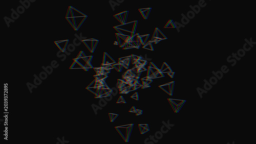 Tableau sur toile chromatic aberration glass prisms 3d