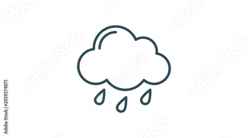 Schilderij op canvas Cloudy with rain icon