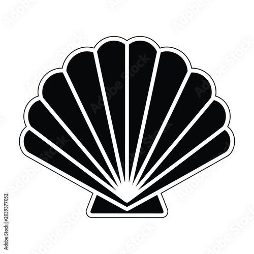 Black scallop shell icon