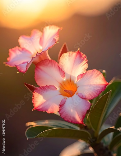 Desert rose blooms