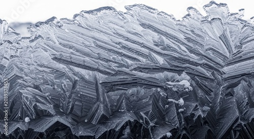 Intricate Ice Formations with Textured Surface