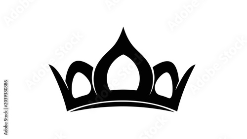 Canvas Print Minimalist Black Crown Icon Vector Silhouette