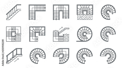 Architectural Staircase and Floor Plan Designs