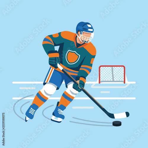 Photography A professional ice hockey player skating on a rink surface