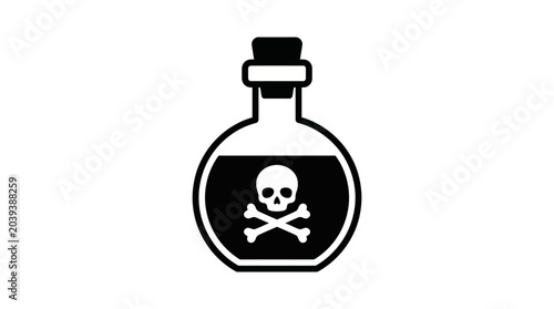 Photos Symbolic representation of a vintage poison bottle with skull and crossbones war