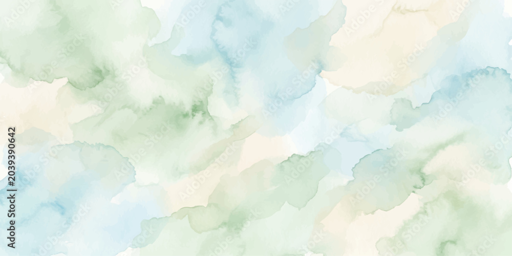 Ταπετσαρία Abstract watercolor sky background with fluffy clouds, blue sky, airy atmosphere