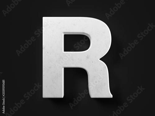 Metal letter R