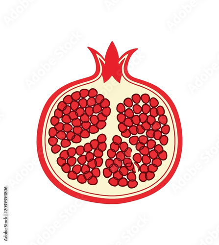 Vibrant Pomegranate Halved Revealing Juicy Arils.