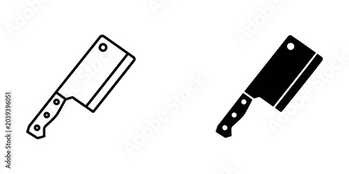 Konstfotografi Kitchen cleaver knife icon for cooking with culinary restaurant illustration pre