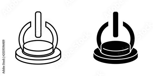 Fotografia Power button symbol icon vector illustration set with a set of outline and solid