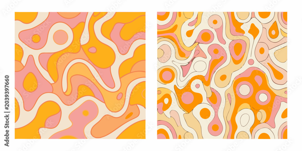 Obraz premium abstract liquid patterns vector illustration groovy organic