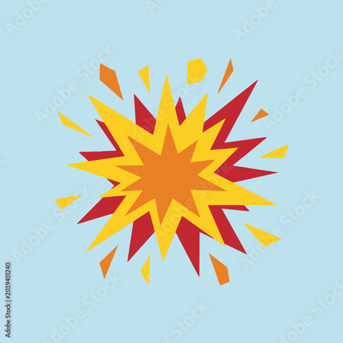 Canvastavla A vibrant graphic illustration of a colorful starburst explosion effect
