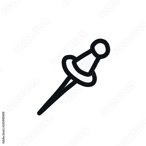 Pin icon in simple drawing style isolated illustration