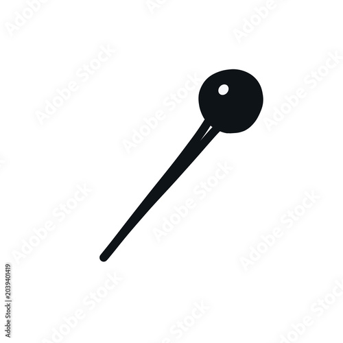 Pin icon in simple drawing style isolated illustration