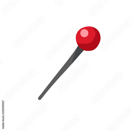 Pin icon in simple drawing style isolated illustration
