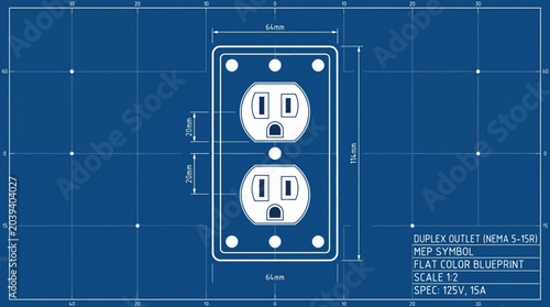 Photos Electrical Outlet Blueprint - Duplex Receptacle Schematic