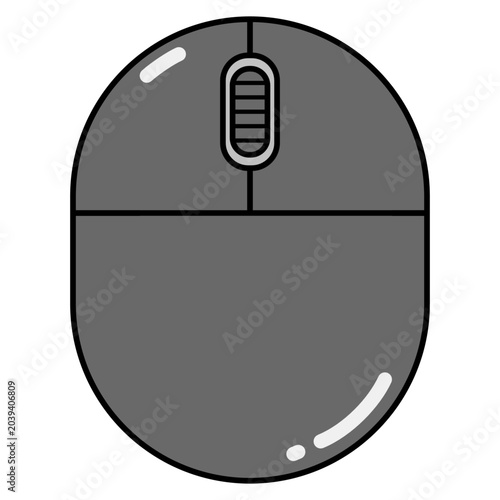 Computer Wireless Mouse Illustration Isolated