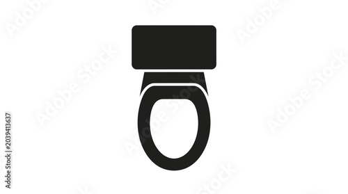 Cuadro en lienzo Black toilet icon on white background