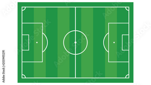 Bild auf Leinwand Green Grass Soccer and Football Field Stadium Pitch Illustration for Sports Game