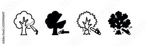 Konstfotografi Icons of tree cutting and deforestation