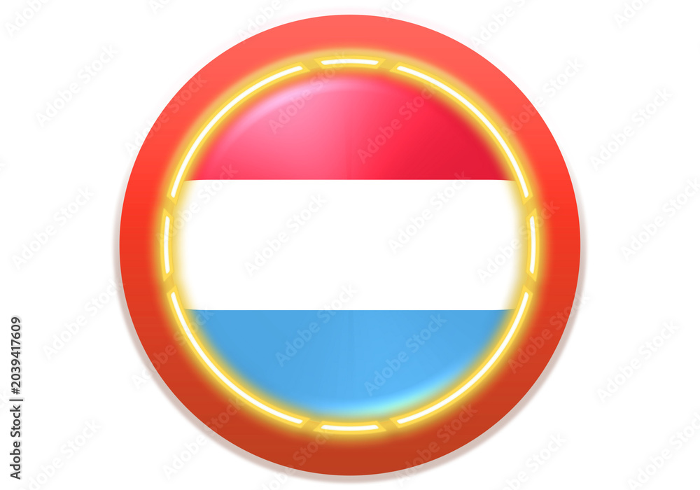 Fototapeta premium Luxembourg Flag Icon with Glowing Effect