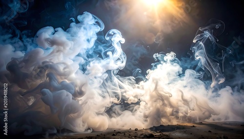 Luminous smoke swirls