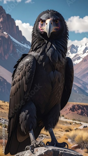 Majestic raptor on rock