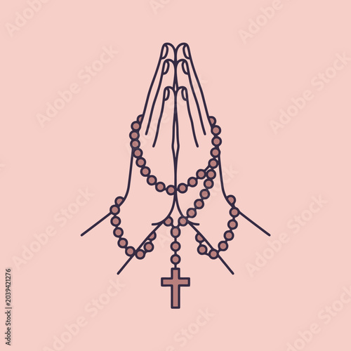 Tableau sur toile A pair of hands held together in a prayerful gesture