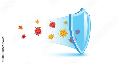 Immune System Shield Defending Against Virus Attack