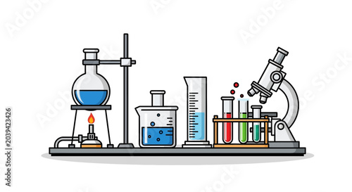 Bild auf Leinwand Laboratory Equipment Science Experiment Chemistry Research