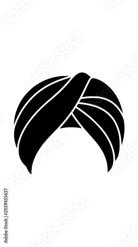 Φωτογραφία Black turban icon, isolated on white background