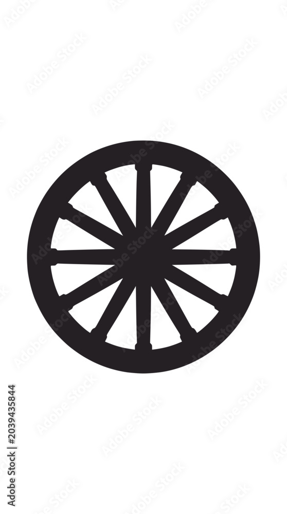 Fototapeta premium Black Silhouette Wagon Wheel Graphic Resource