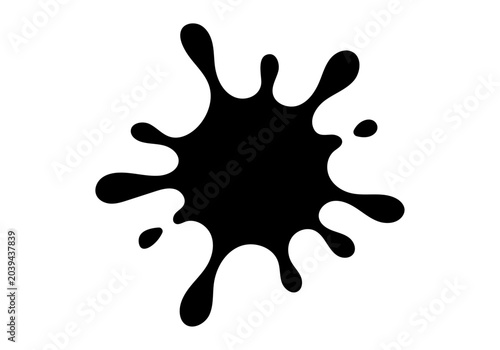 Foto Mancha de tinta negra con forma de salpicadura expansiva