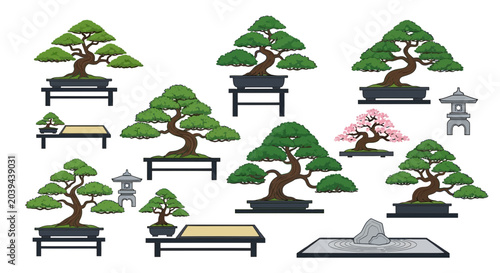 Pixel Art Bonsai Tree Collection