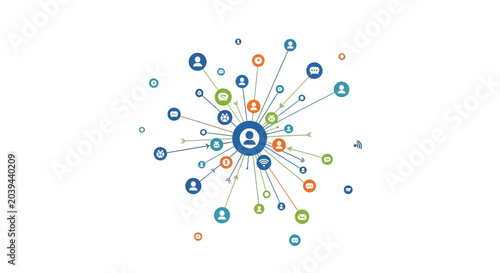 Social network connection diagram, global communication network concept