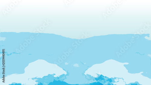Minimalist blue abstract vector graphic design featuring fluid liquid waves on a soft white grid background