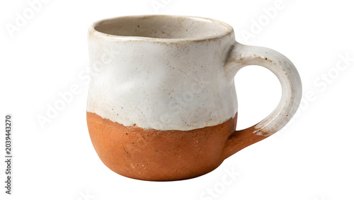 Handmade Two Tone Ceramic Mug Isolated on White Background