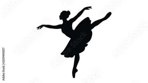 Foto ballerina silhouette on white background dancer dance