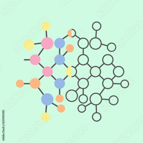 A colorful abstract diagram of connected circular nodes and lines