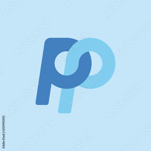 Two overlapping letters forming a modern abstract graphic design element